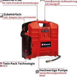 Compressore portatile a batteria Einhell Power X-Change TE-AC 36/8 Li