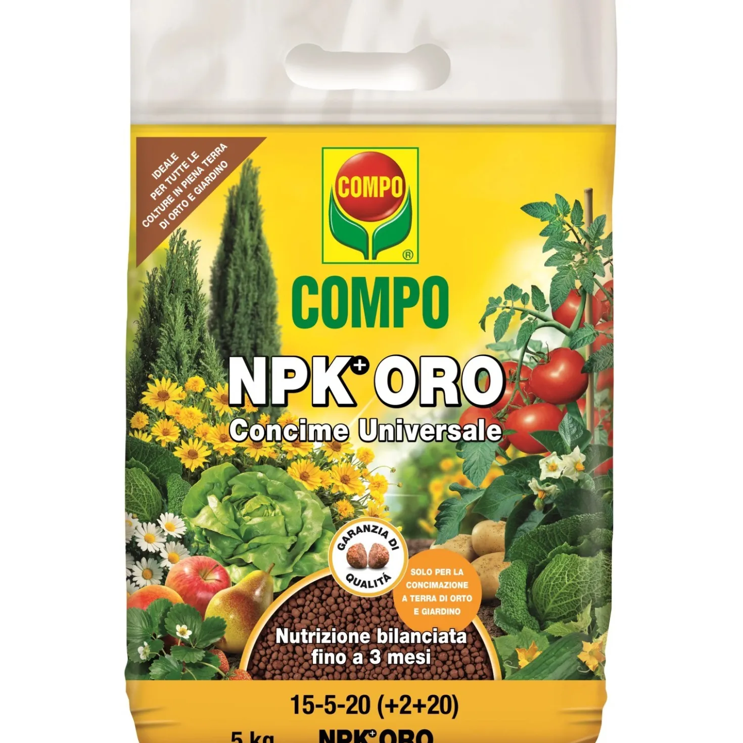 Concime universale per orto e giardino Compo NPK Oro 5 kg