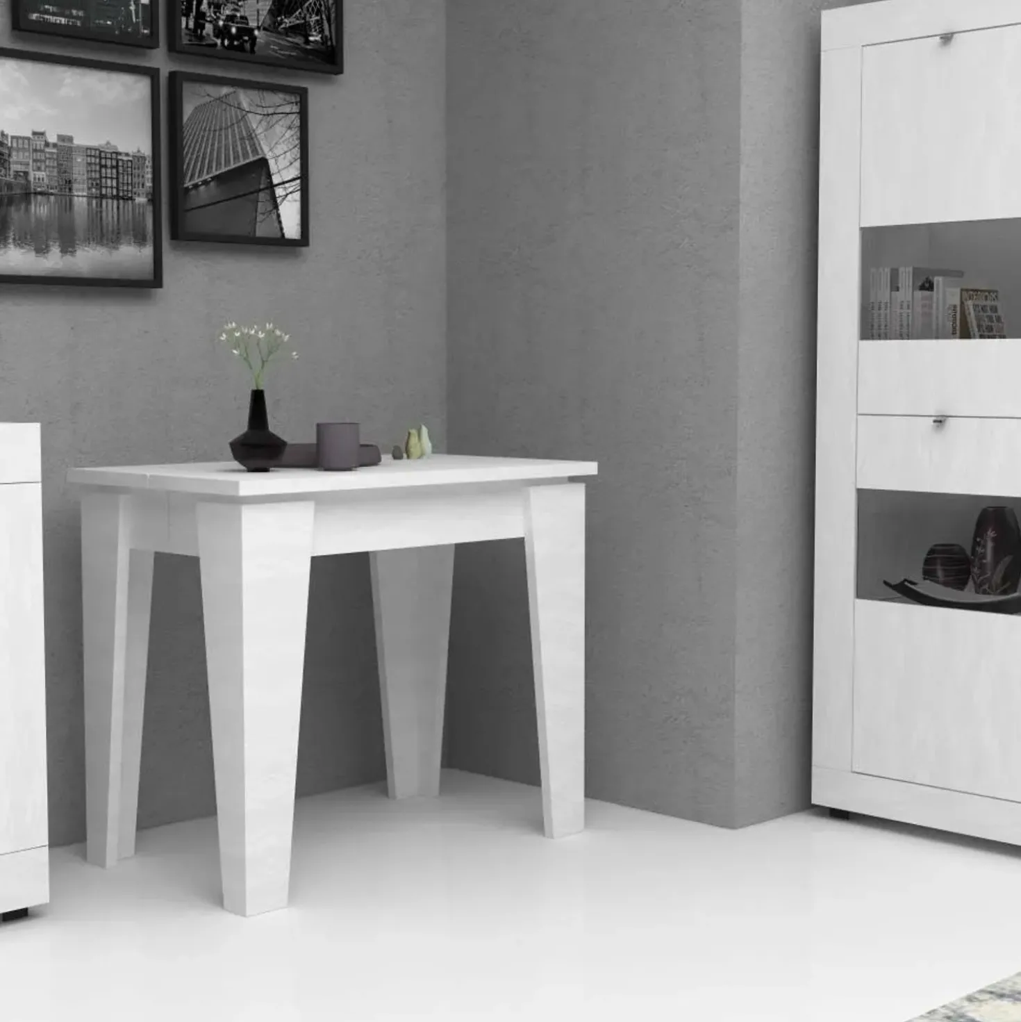 Consolle allungabile Natron bianco 50x90 cm