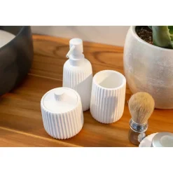 Contenitore bagno Plissè in resina bianco