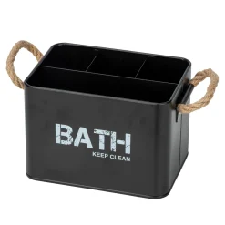 Contenitore bagno Wenko Gara 4 scomparti in acciaio nero