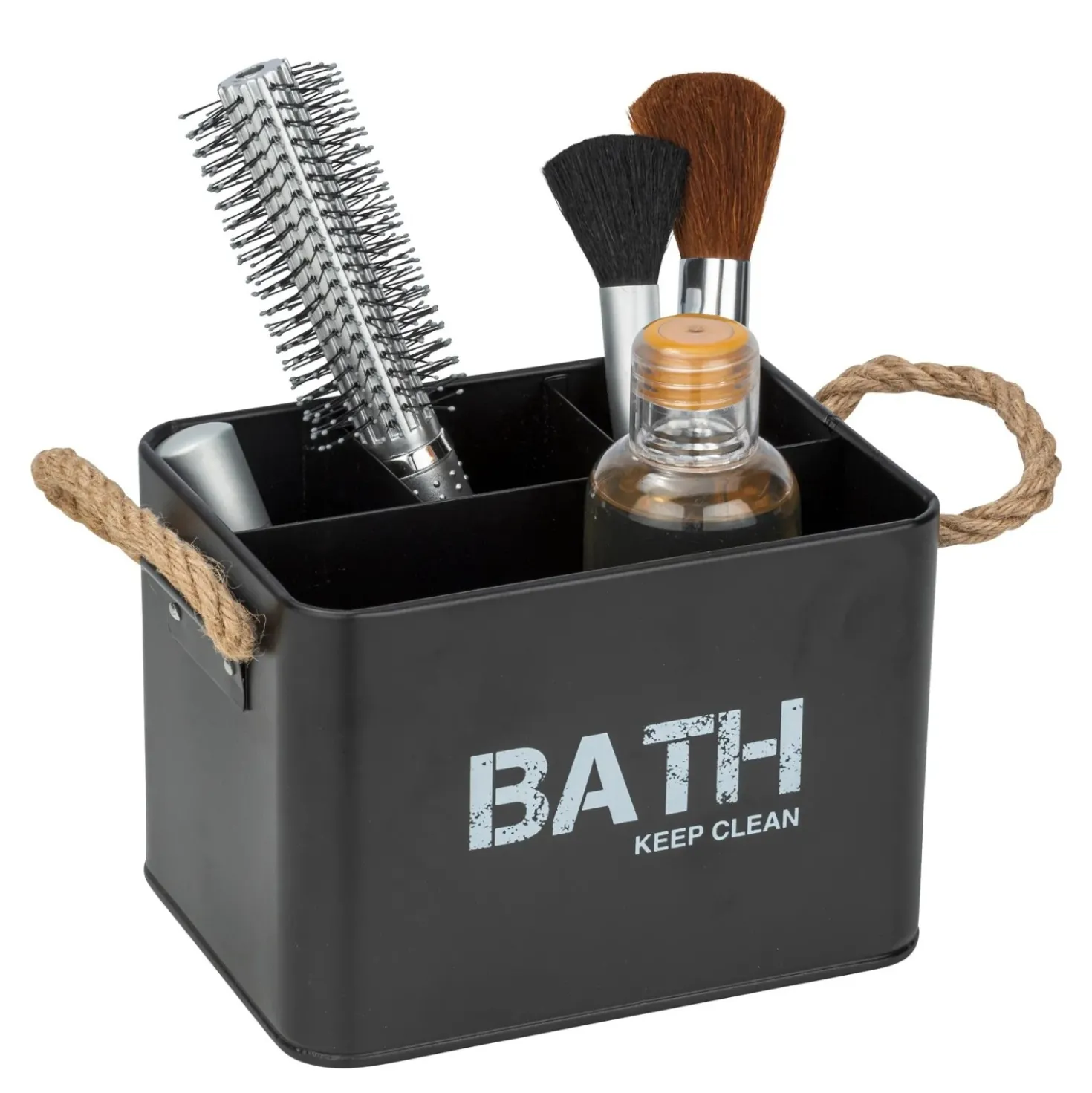 Contenitore bagno Wenko Gara 4 scomparti in acciaio nero