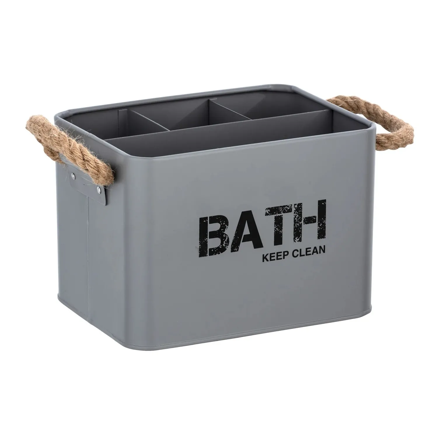 Contenitore bagno Wenko Gara 4 scomparti in acciaio grigio