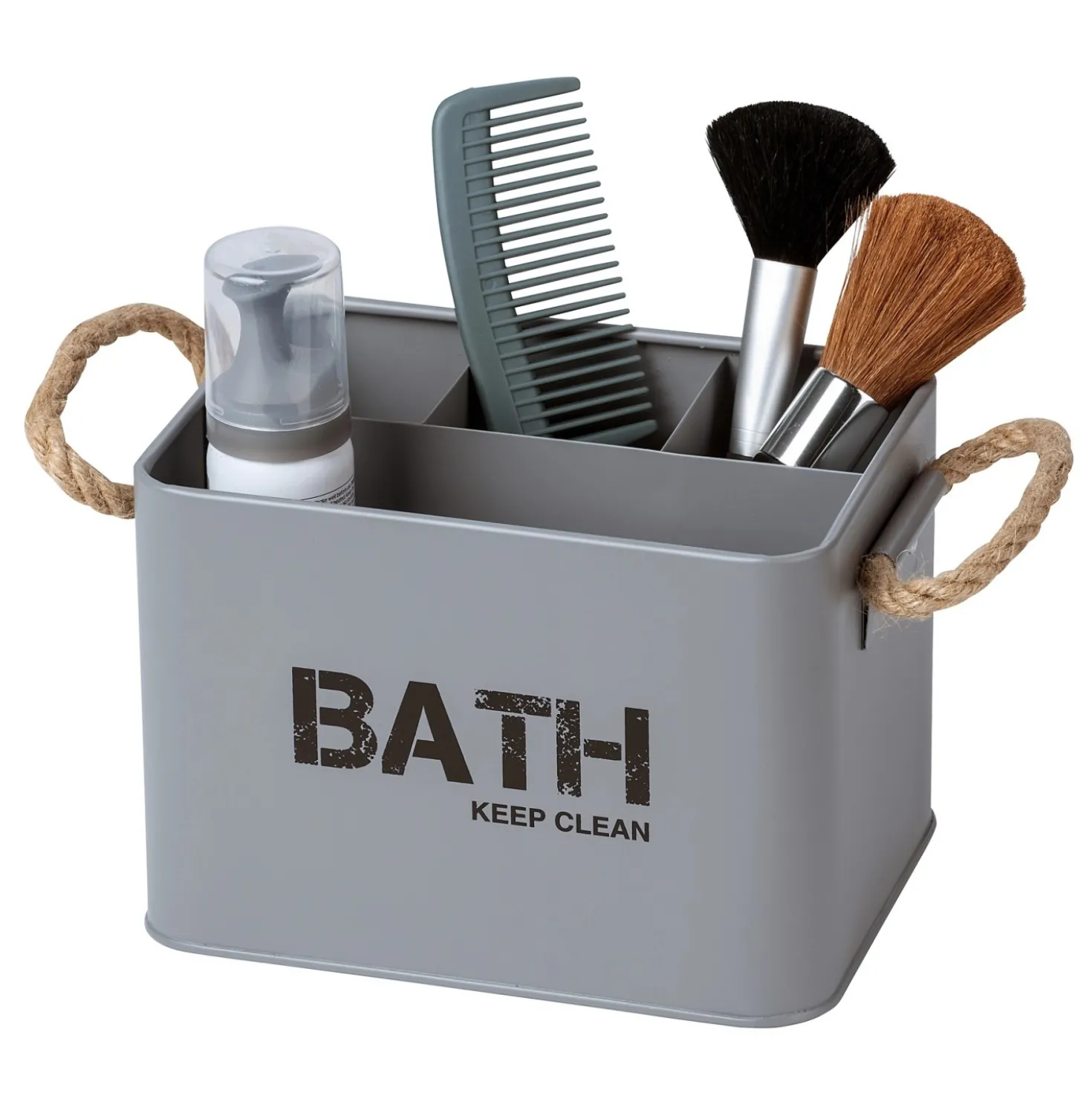 Contenitore bagno Wenko Gara 4 scomparti in acciaio grigio