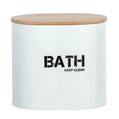 Contenitore bagno Wenko Gara bianco con coperchio