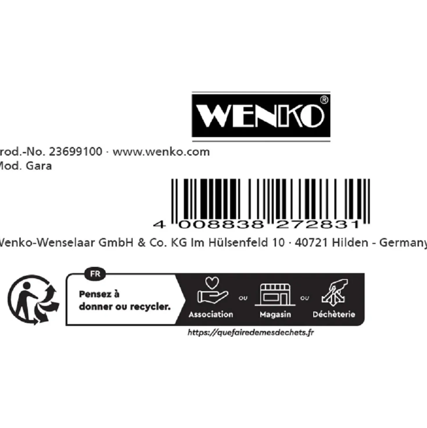Contenitore bagno Wenko Gara bianco con coperchio