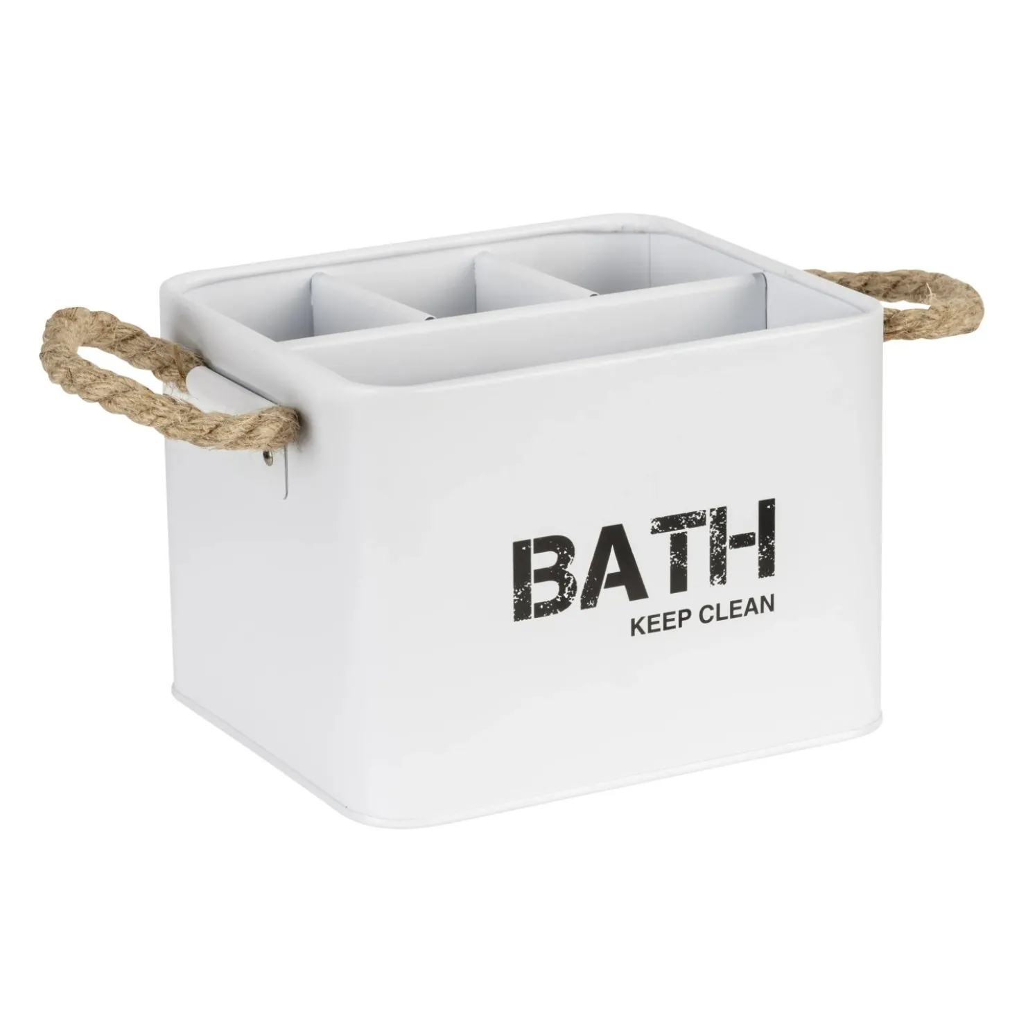 Contenitore bagno Wenko Gara 4 scomparti in acciaio bianco