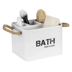 Contenitore bagno Wenko Gara 4 scomparti in acciaio bianco