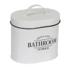Contenitore da bagno con coperchio Pali ovalebianco