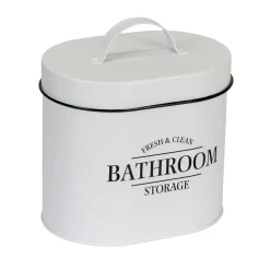 Contenitore da bagno con coperchio Pali ovalebianco
