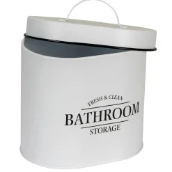 Contenitore da bagno con coperchio Pali ovalebianco