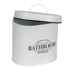 Contenitore da bagno con coperchio Pali ovalebianco