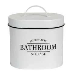 Contenitore da bagno con coperchio Pali ovalebianco