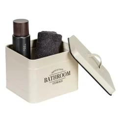 Contenitore da bagno con coperchio Uri beige