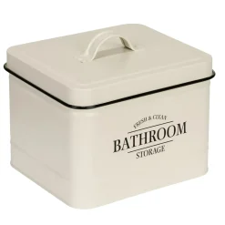 Contenitore da bagno con coperchio Uri beige