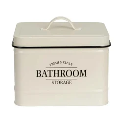 Contenitore da bagno con coperchio Uri beige