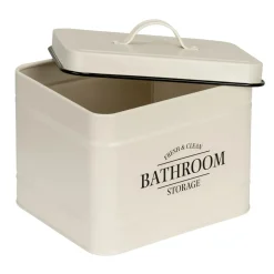Contenitore da bagno con coperchio Uri beige