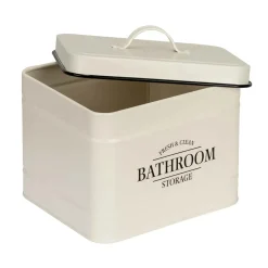 Contenitore da bagno con coperchio Uri beige