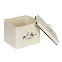 Contenitore da bagno con coperchio Uri beige