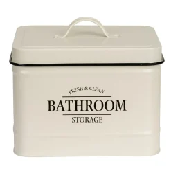 Contenitore da bagno con coperchio Uri beige
