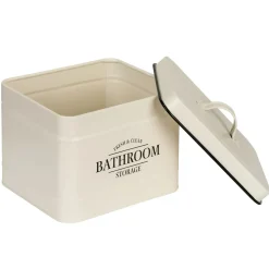 Contenitore da bagno con coperchio Uri beige