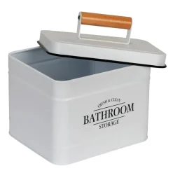 Contenitore da bagno con coperchio Pali bianco