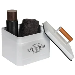 Contenitore da bagno con coperchio Pali bianco