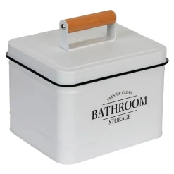 Contenitore da bagno con coperchio Pali bianco