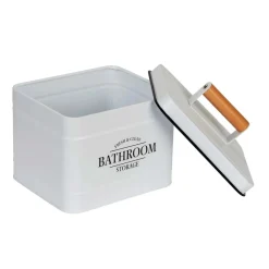 Contenitore da bagno con coperchio Pali bianco