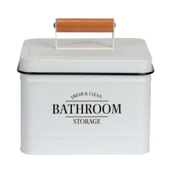Contenitore da bagno con coperchio Pali bianco