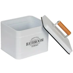 Contenitore da bagno con coperchio Pali bianco