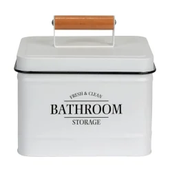 Contenitore da bagno con coperchio Pali bianco