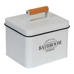 Contenitore da bagno con coperchio Pali bianco