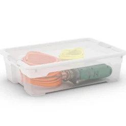Contenitore in plastica OBI Santos Box 56x38x16 cm M trasparente