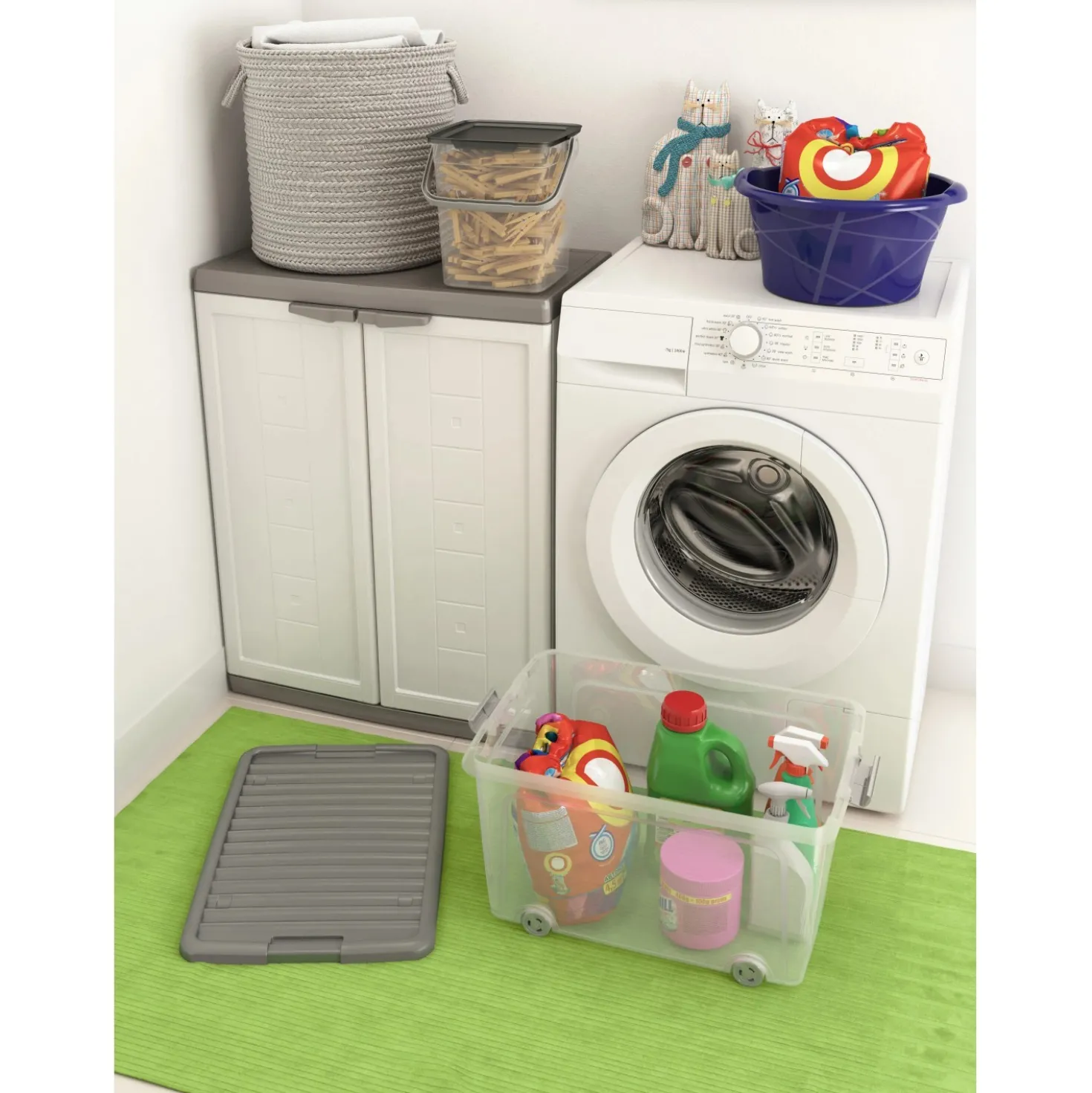 Contenitore KIS W-Box alto L 31,5x39x56,5 cm grigio scuro