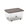 Contenitore W Box L 50 l Trasparente/Tortora 56,5x39x31,5H cm