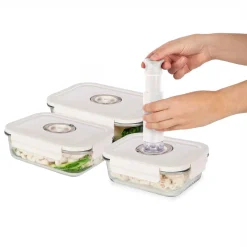 Contenitori in vetro per alimenti Aspifresh set 3 con pompa per sottovuoto