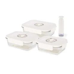 Contenitori in vetro per alimenti Aspifresh set 3 con pompa per sottovuoto