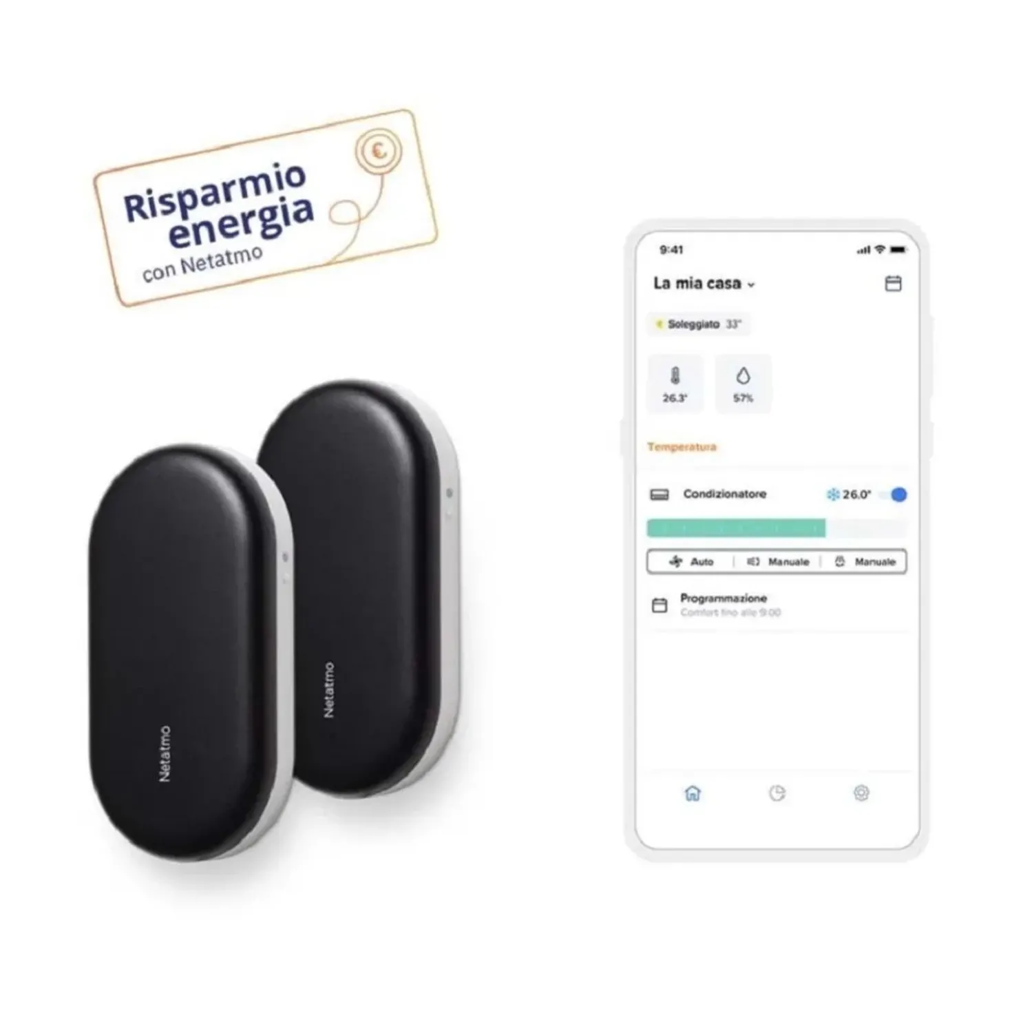 Controllo per climatizzazione smart Netatmo - pack doppio