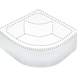 Coperchio piatto doccia semicircolare Idrostile 80x80 cm bianco