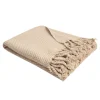 Coperta cotone Kalinda ecrù 120x150 cm