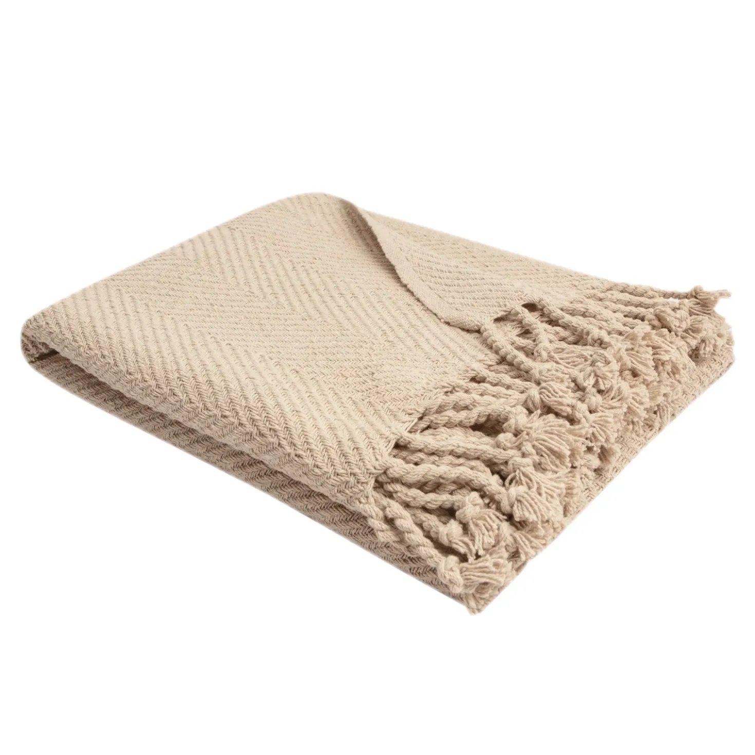 Coperta cotone Kalinda ecrù 120x150 cm