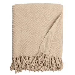 Coperta cotone Kalinda ecrù 120x150 cm