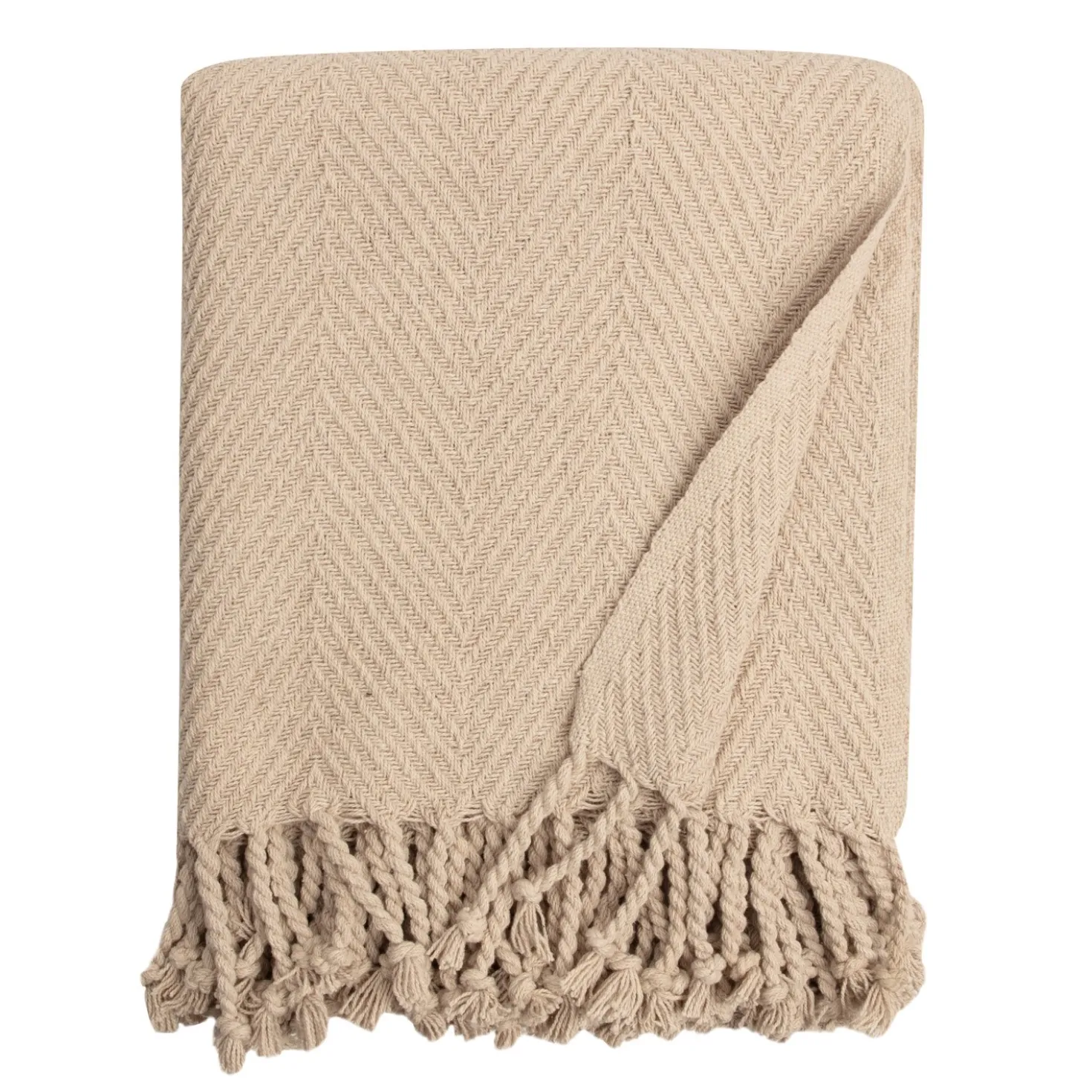 Coperta cotone Kalinda ecrù 120x150 cm
