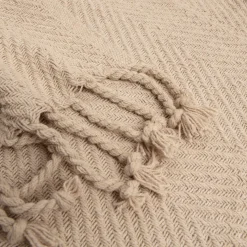 Coperta cotone Kalinda ecrù 120x150 cm
