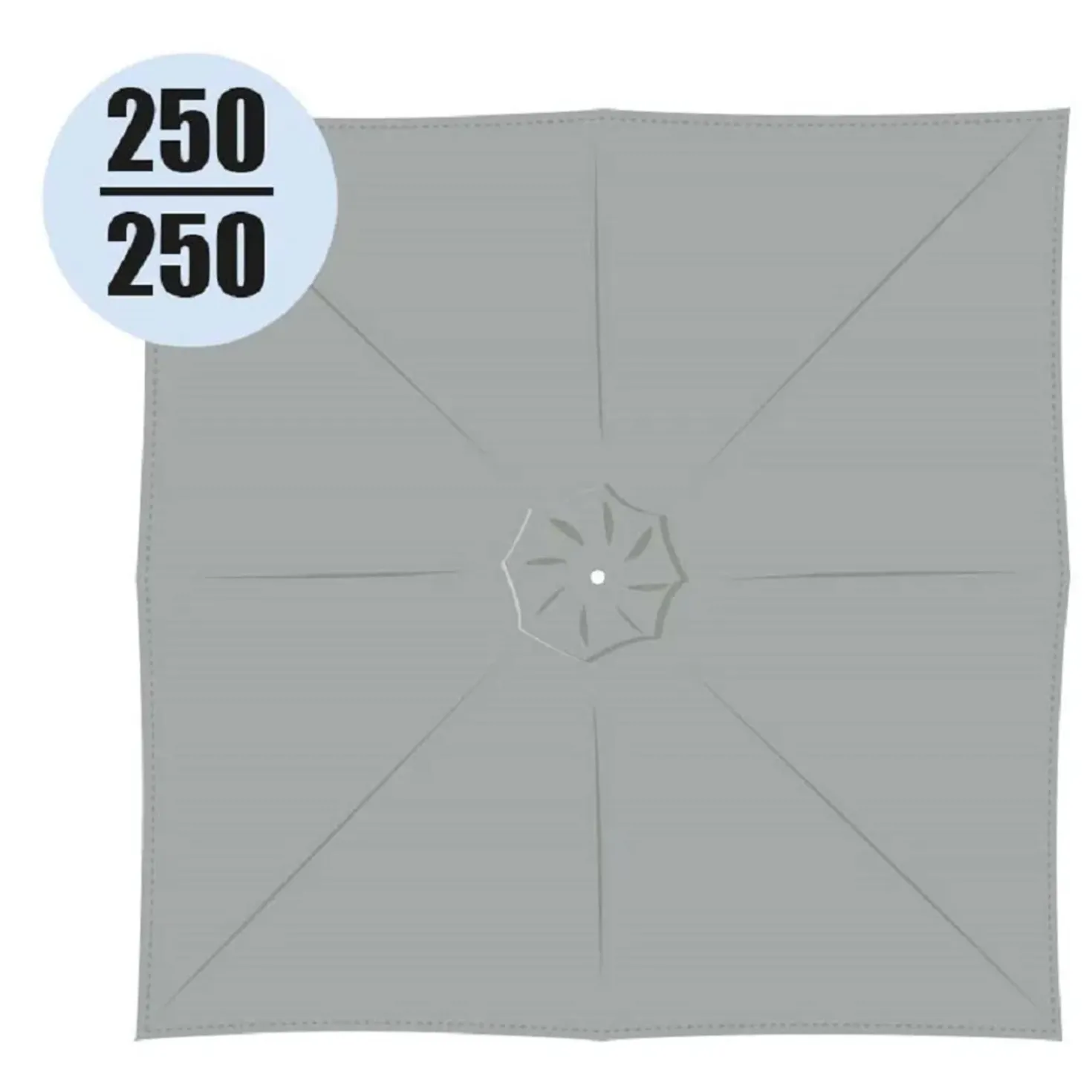 Copertura in poliestere 160gr per ombrellone quadrato 2,5x2,5m