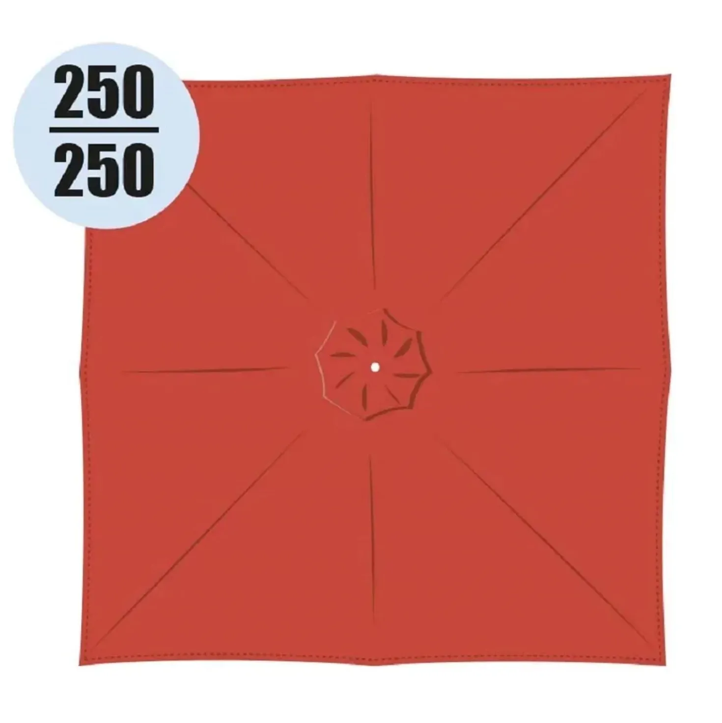 Copertura in poliestere 160gr per ombrellone quadrato 2,5x2,5m