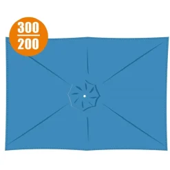 Copertura in poliestere 160gr per ombrellone rettangolare 3x2m blu grigio