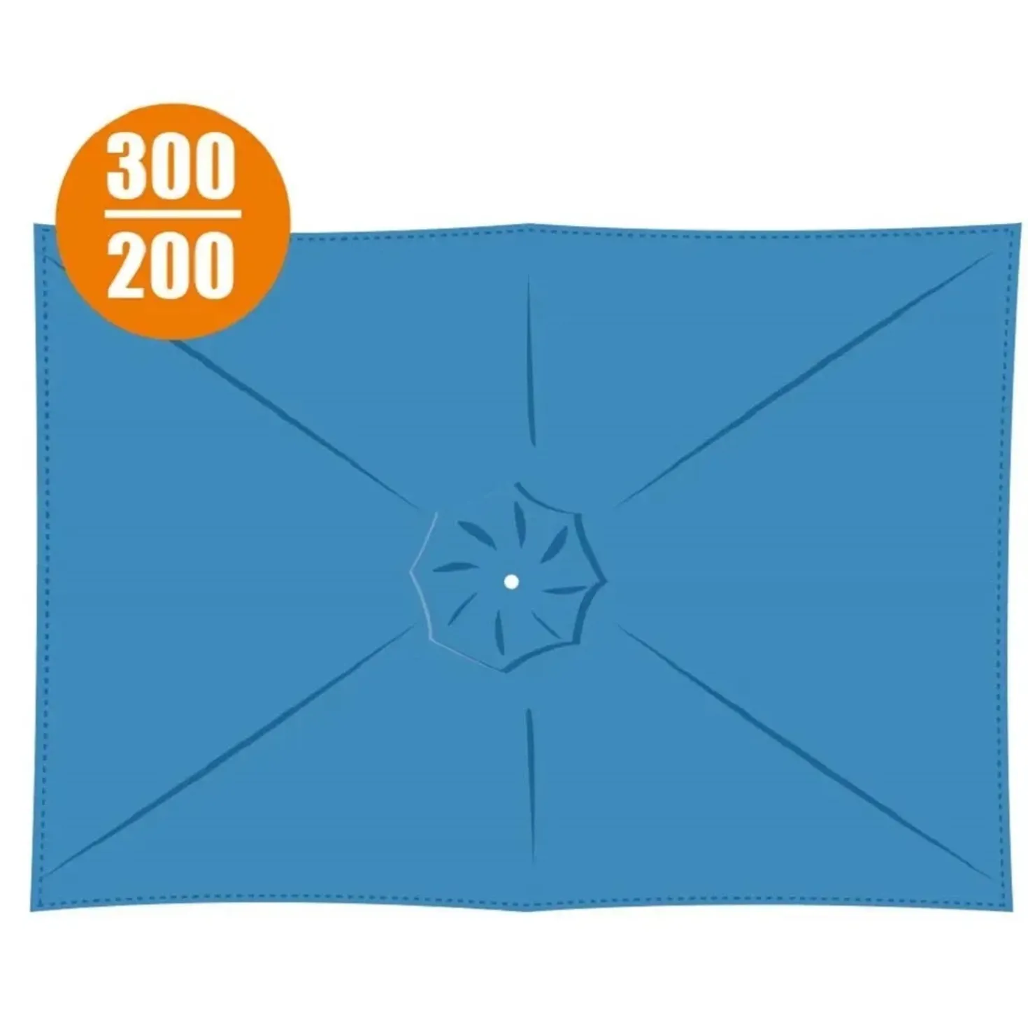 Copertura in poliestere 160gr per ombrellone rettangolare 3x2m blu grigio