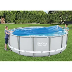 Copertura termica per piscine Bestway in PE rotonda Ø 462 cm blu